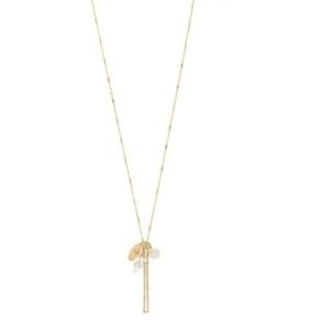💎💎💎Canvas Goldtone & Crystal Pendant Necklace